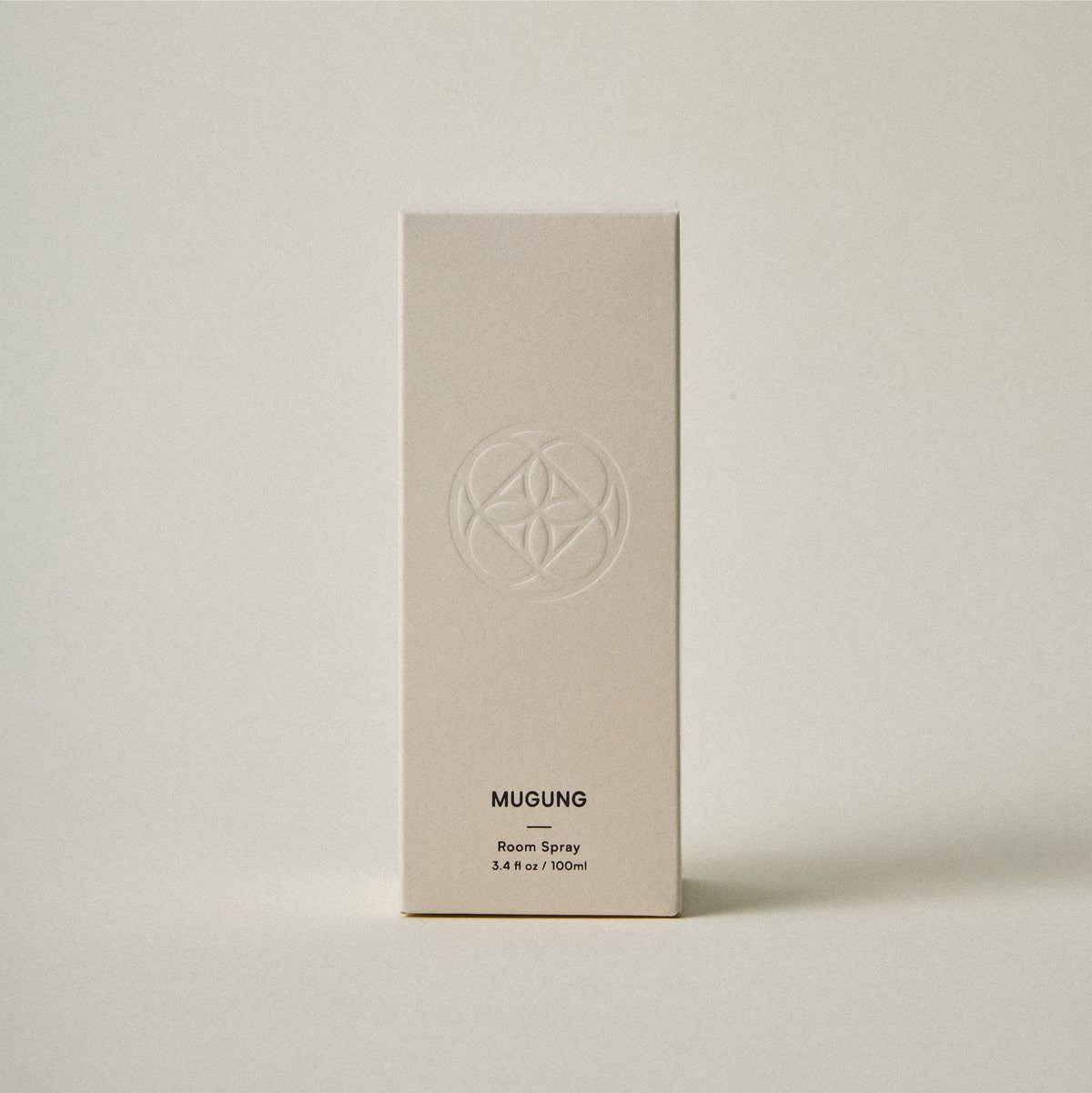 CASIMOT Mugung room spray packaging box with an embossed logo, shown against a light neutral background.
